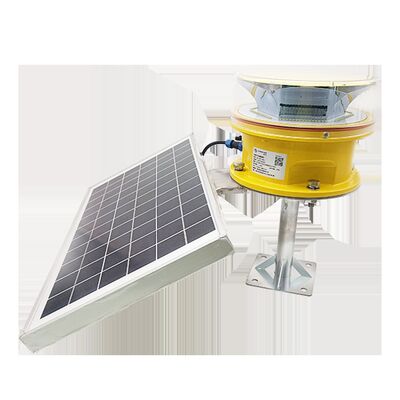 Luce di ostruzione per aviazione solare a LED rossa a media intensità con lega di alluminio IP66 e luminosità ≥2000cd