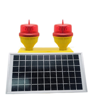 LED rosso a bassa intensità doppia luce di ostacolo per aviazione AH-LI-B2 a energia solare